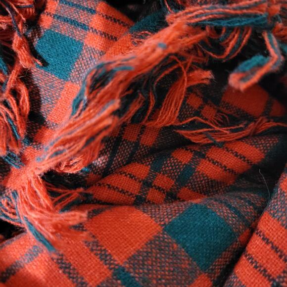 Vintage Saba Tartan Dress Red Matching Shawl Wool Plaid 70s Maxi Set Size Medium - Picture 10 of 15